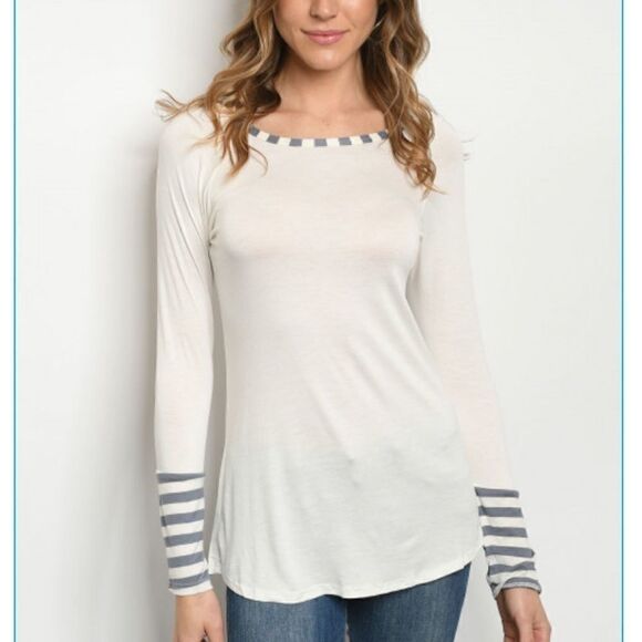 long sleeve, scoop neck jersey tunic - Picture 1 of 2